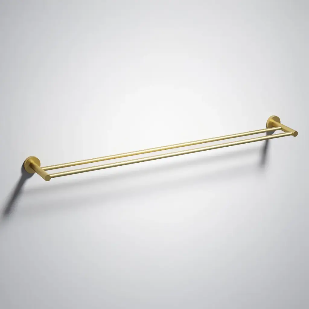 Otus Slimline Double Towel Rail 900mm Brushed Gold