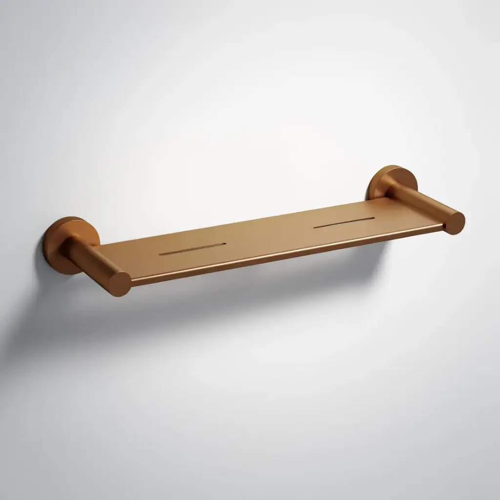 Otus Slimline Metal Shelf Brushed Copper