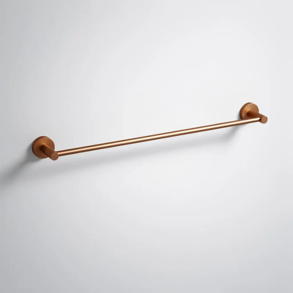 Otus Slimline Single Towel Rail 600mm Brushed Copper