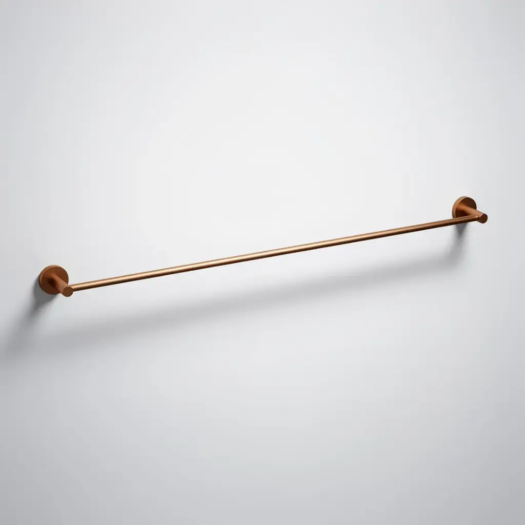 Otus Slimline Single Towel Rail 900mm Brushed Copper