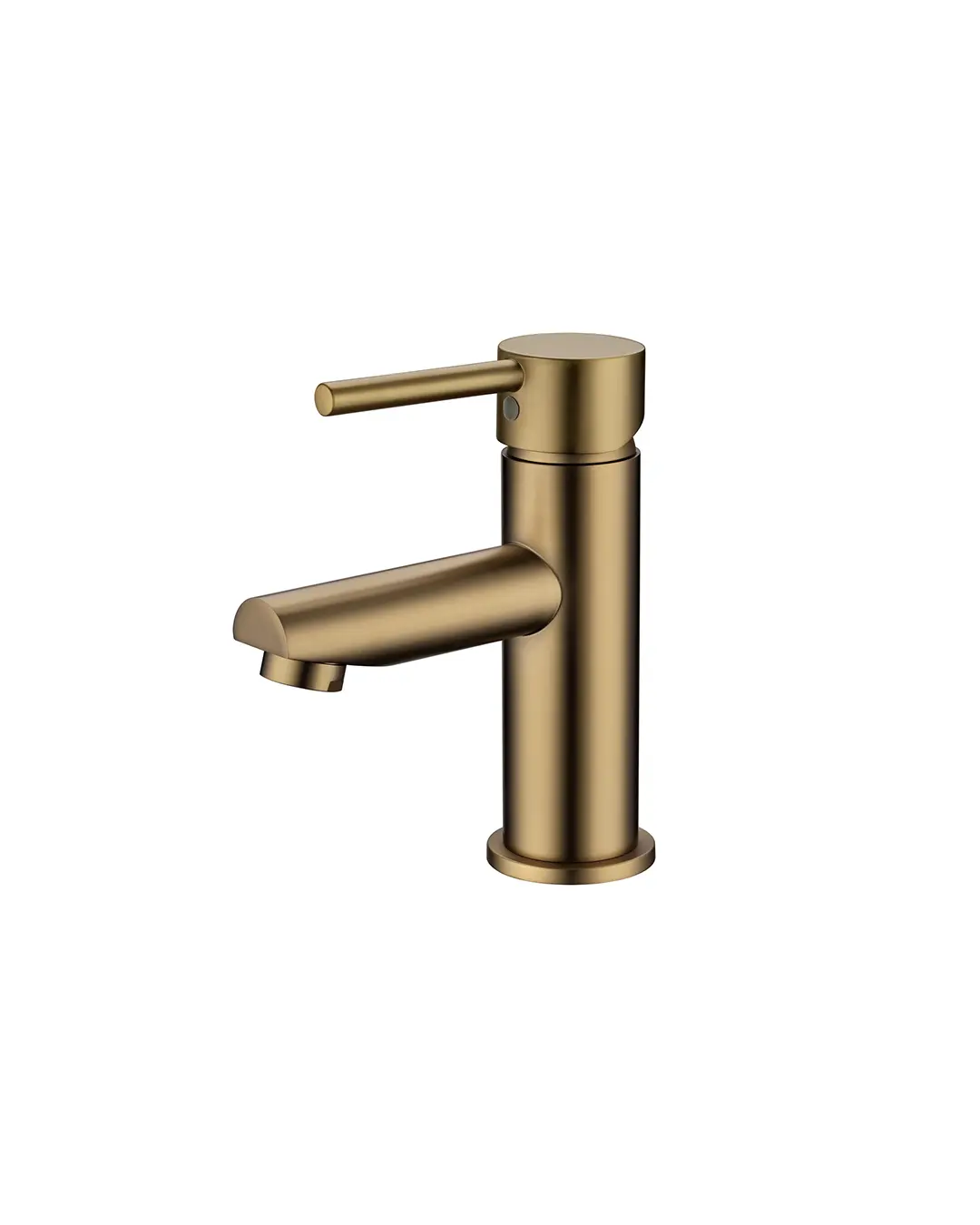 Pentro Brushed Yellow Gold Round Basin Mixer Tap