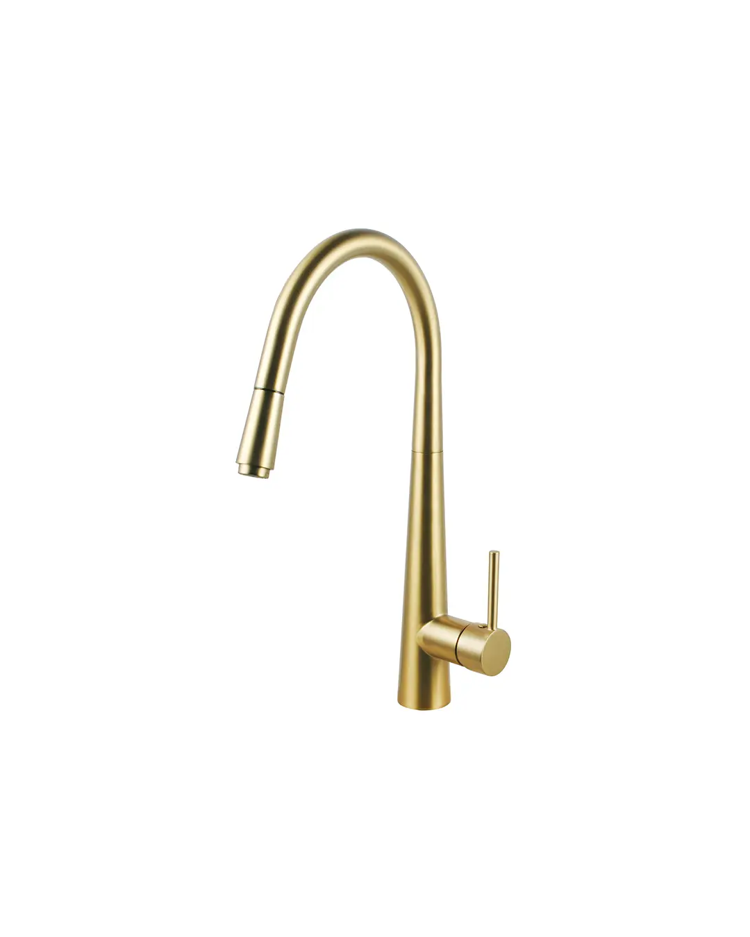 Pentro Brushed Yellow Gold Round Pull Out Kitchen Mixer