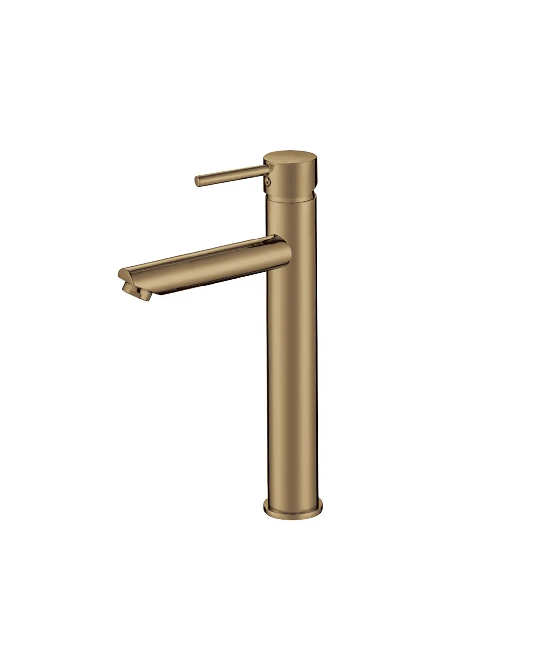 Pentro Brushed Yellow Gold Round Tall Basin Mixer