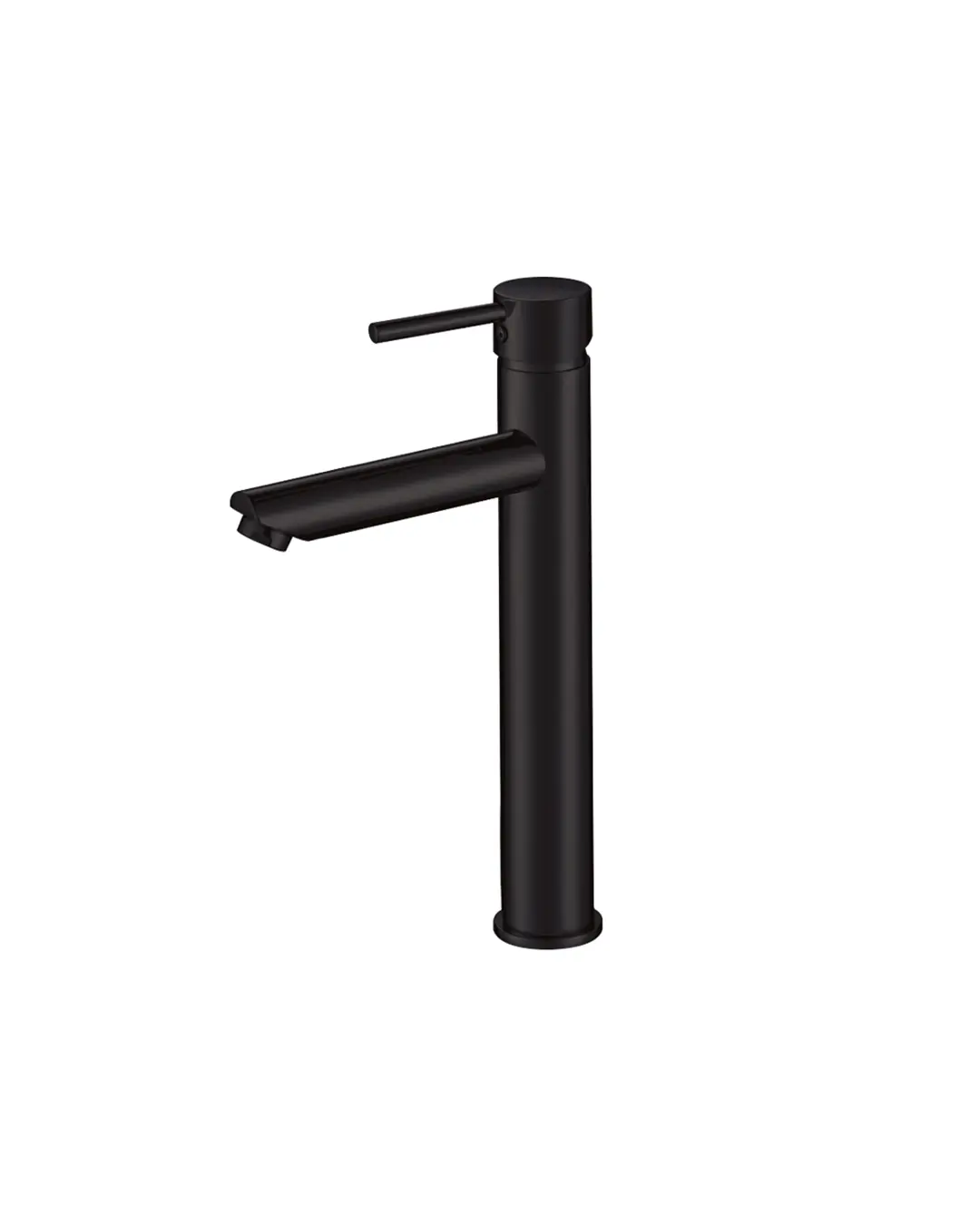 Pentro Matte Black Round Tall Basin Mixer