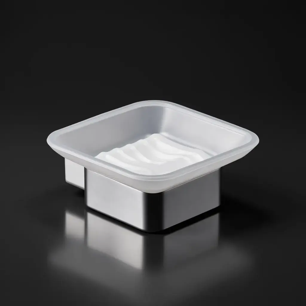 Rosa Glass Soap Dish Chrome(Mirror Polish)