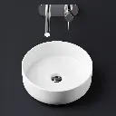 Round Gloss White Ceramic Above Counter Basin Non-overflow
