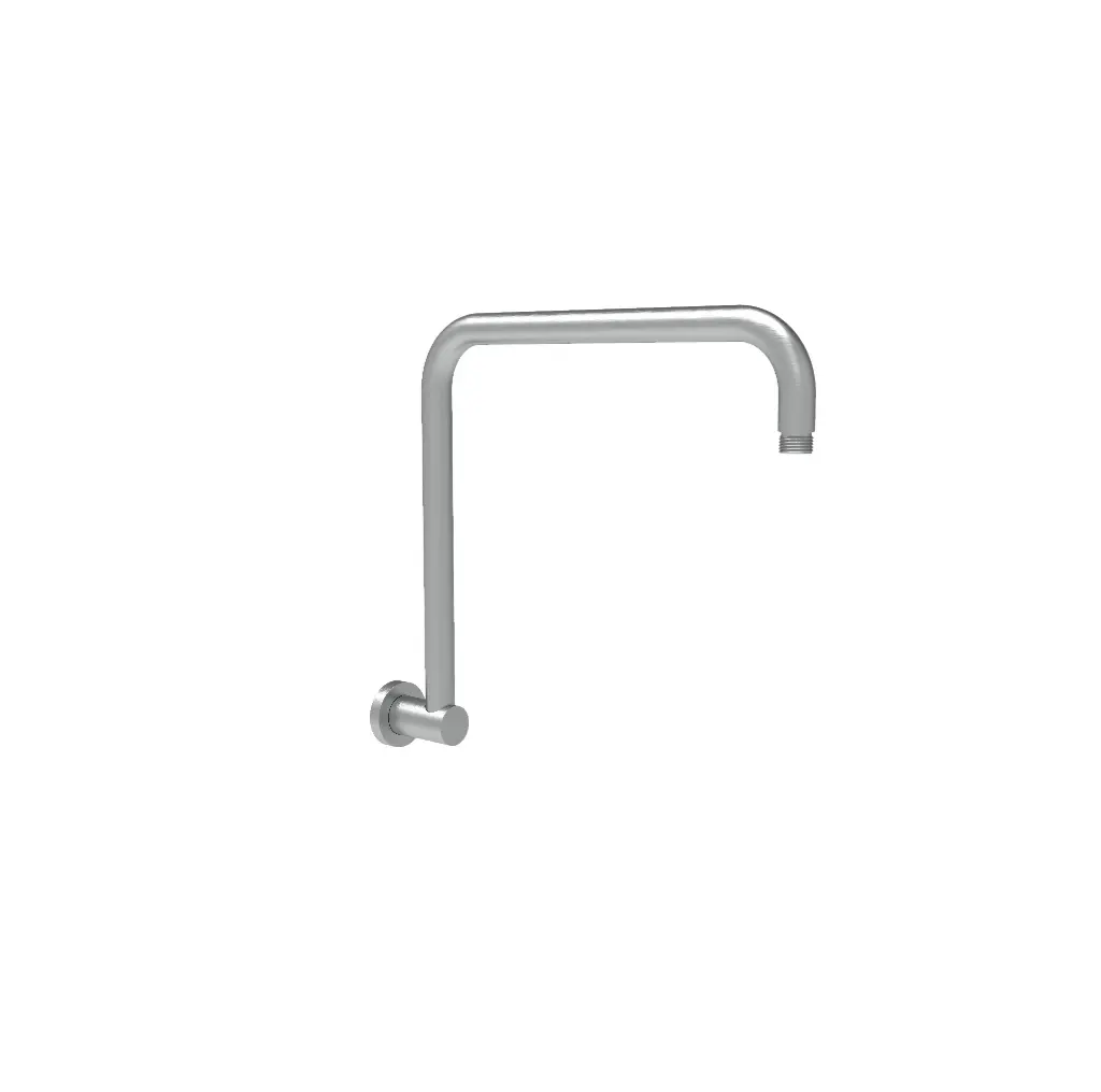 Round Rectangle Curved Shower Arm Gun Metal