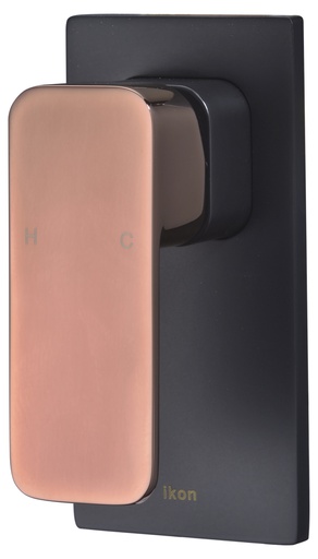 Seto Wall Mixer with Diverter(Black & Rose Gold Handle)