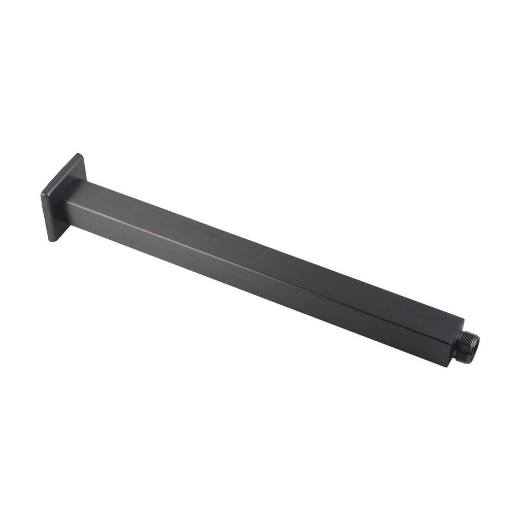 Square Gun Metal Grey Ceiling Shower Arm 300mm