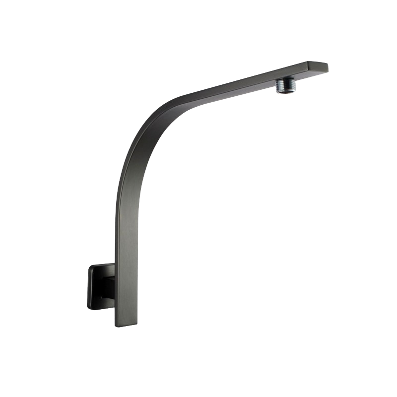 Square Gun Metal Grey Gooseneck Wall Shower Arm