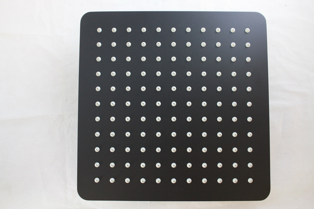 Super-slim Square Black Rainfall Shower Head 250mm