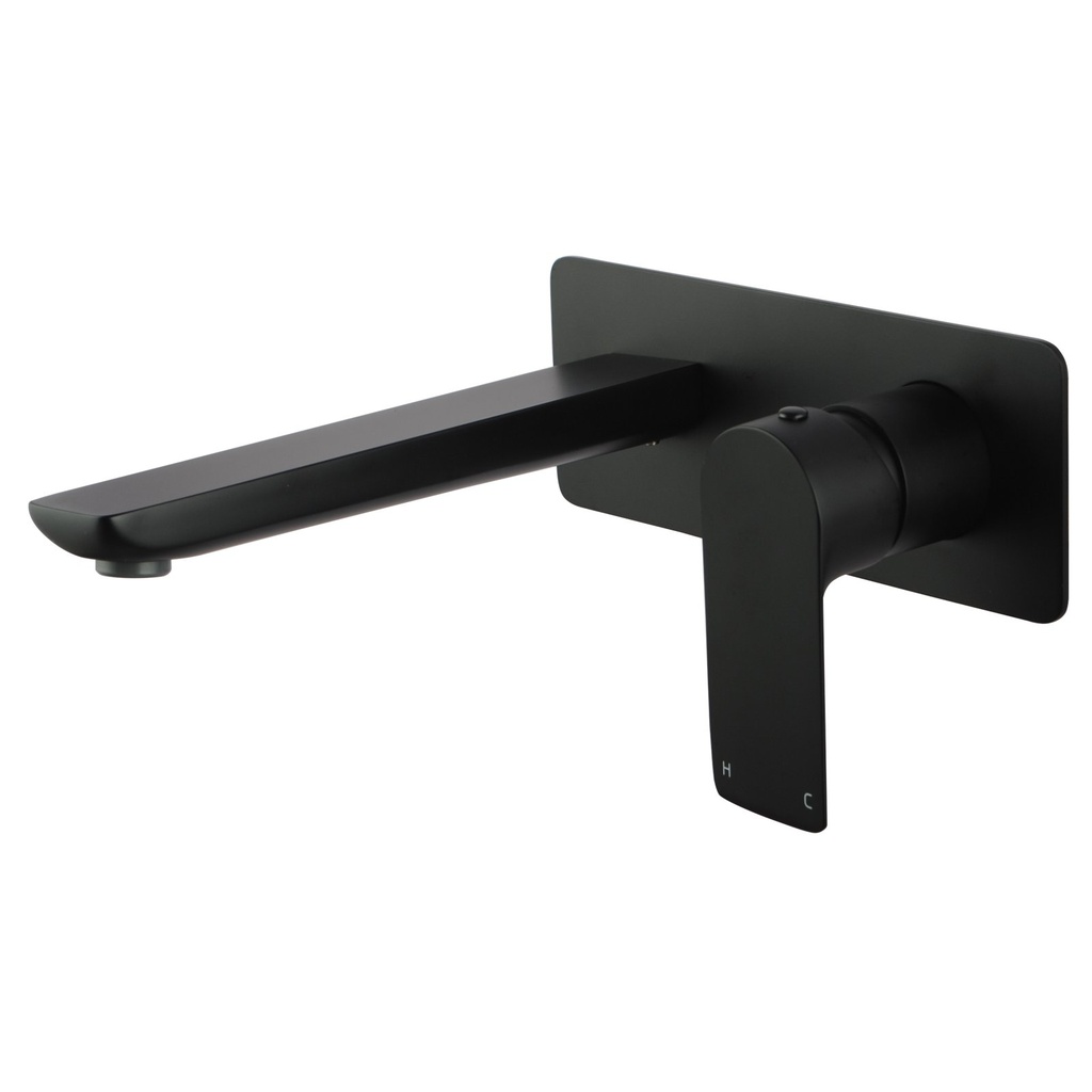 Vog Black Bathtub/Basin Wall Mixer With Spout