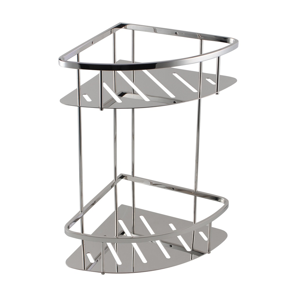 Vog Chrome Stainless Steel 2 Tier Shower Caddy Shelf